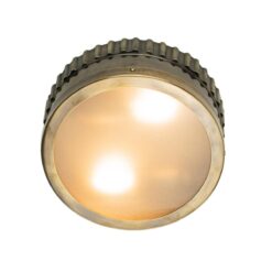 Small Ripple Round Bulkhead Light in polished unlacquered brass finish from Limehouse lighting